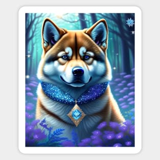 Shiba In A Forest Sticker